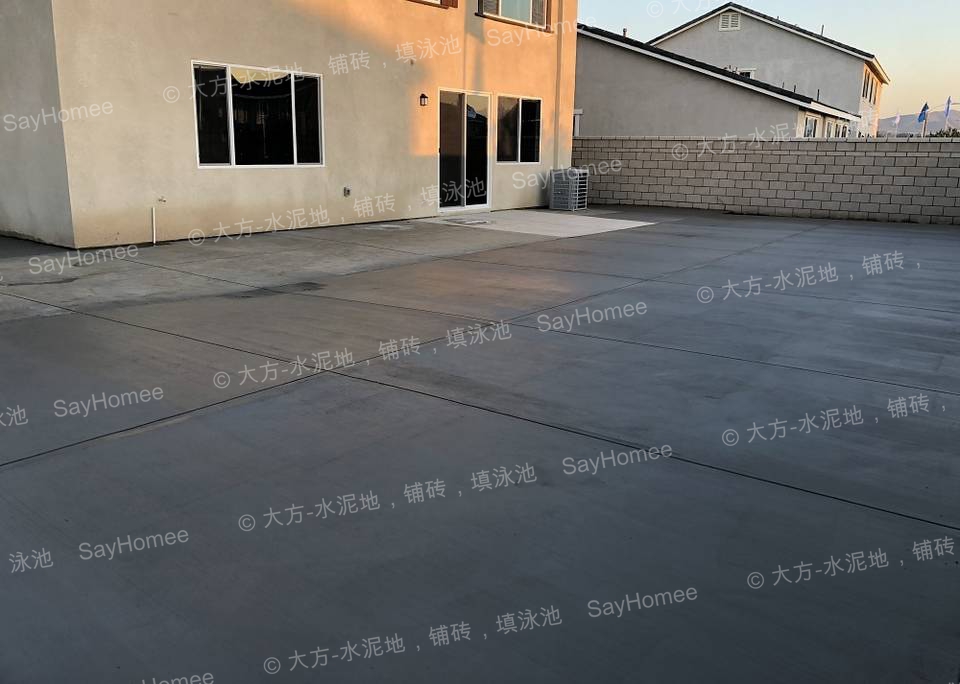 大方 水泥地 铺砖 填泳池 Sayhomee